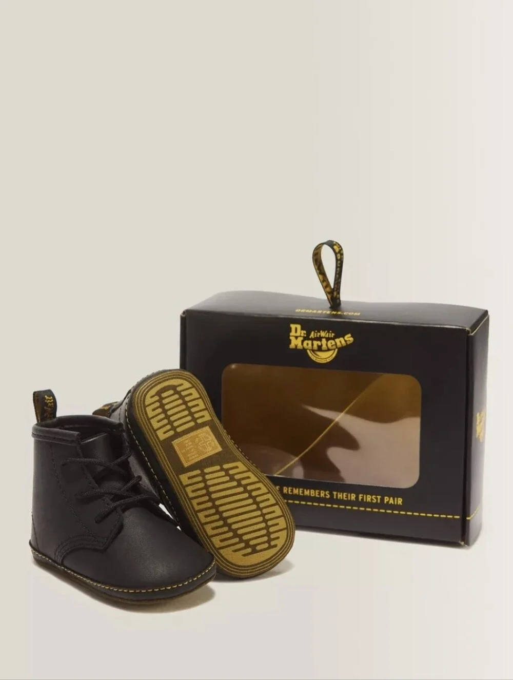Dr. Martens Babys' Black Leather Crib Boots